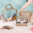 Beige Travel Kit Set of 4 Nestasia