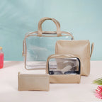 Beige Travel Kit Set of 4 Nestasia