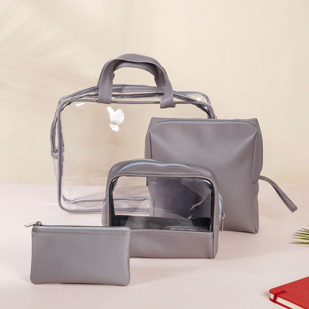 Grey Travel Kit Set of 4 Nestasia