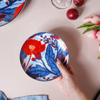 Poppy Printed Ceramic Dessert Plate 6 Inch Nestasia