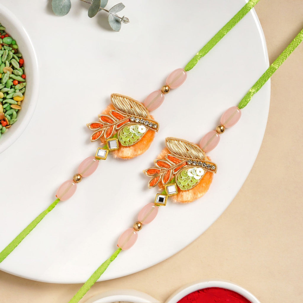 Peach Petals Brother Rakhi Gift Set Nestasia