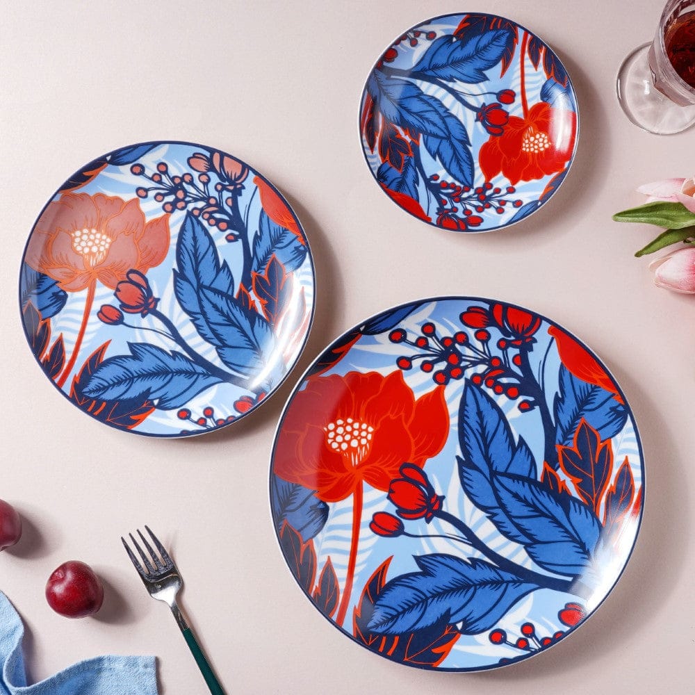 Poppy Printed Ceramic Dessert Plate 6 Inch Nestasia