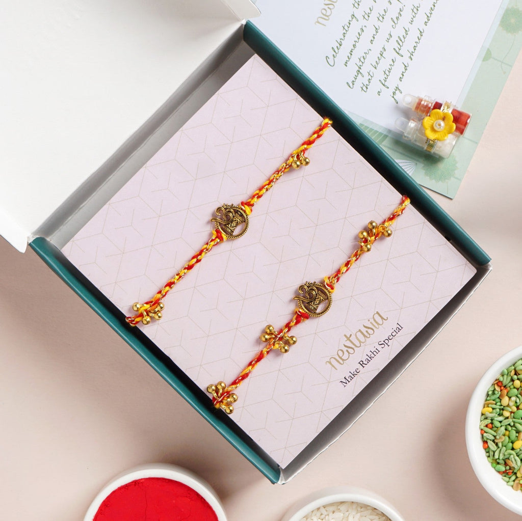 Sacred Om Rakhi Gift Set Nestasia