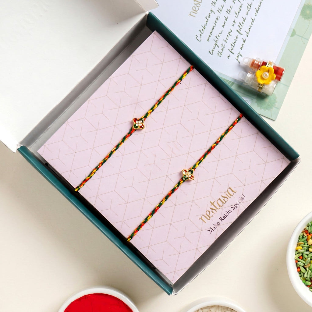 Meenakari Motif Rakhi Gift Set Nestasia