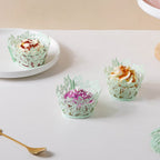Mint Green Butterfly Lace Cupcake Wrapper Set of 20 Nestasia