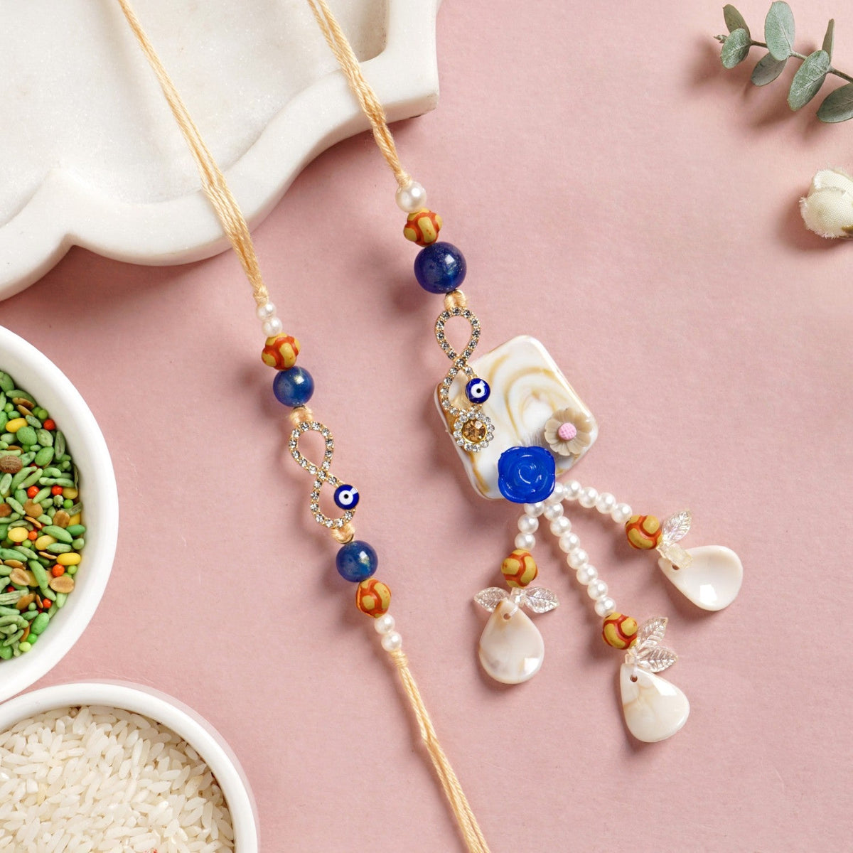 Infinity Evil Eye Rakhi Lumba Gift Set Nestasia