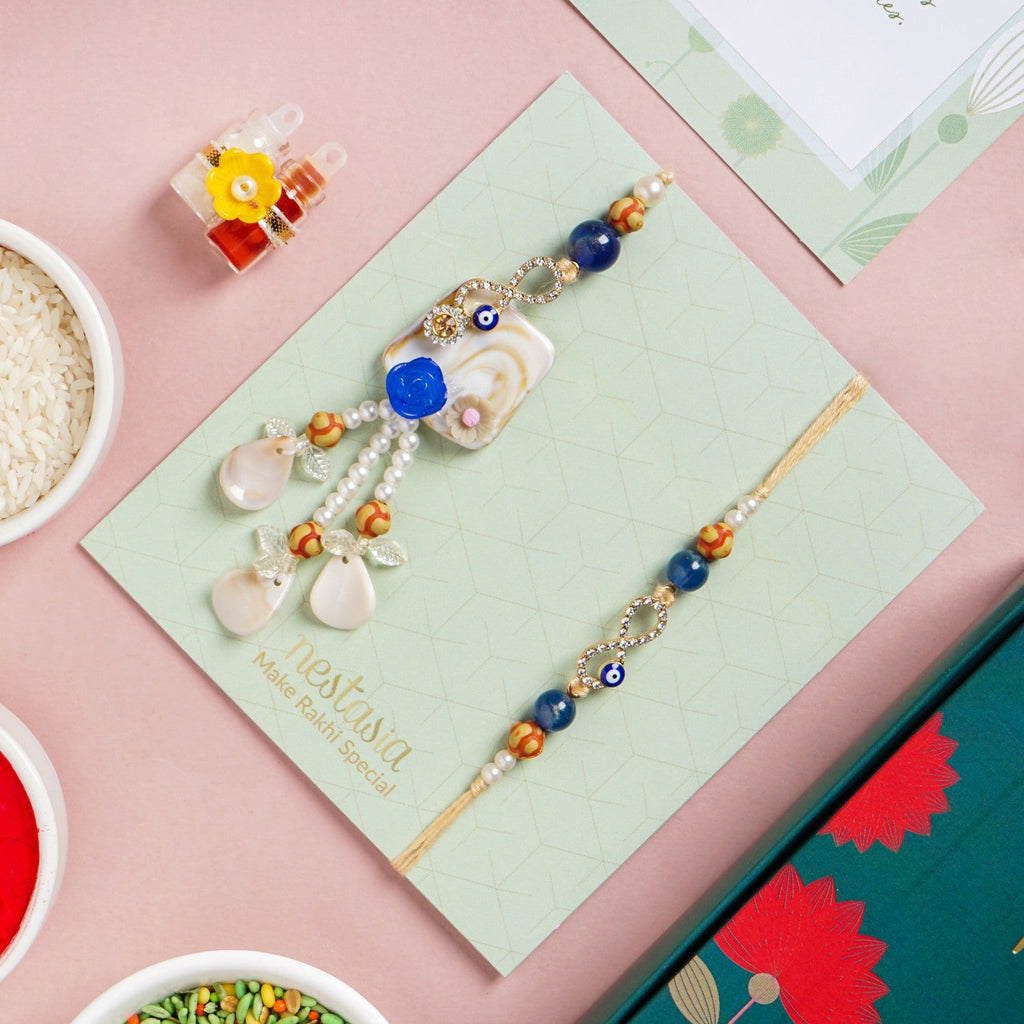 Infinity Evil Eye Rakhi Lumba Gift Set Nestasia