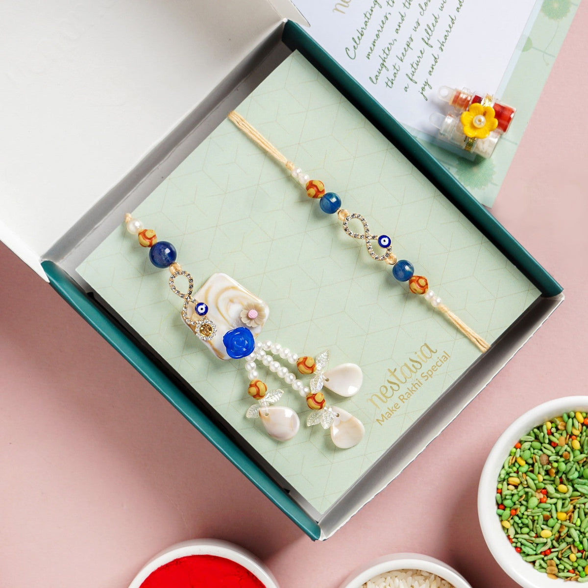 Infinity Evil Eye Rakhi Lumba Gift Set Nestasia