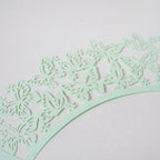 Mint Green Butterfly Lace Cupcake Wrapper Set of 20 Nestasia