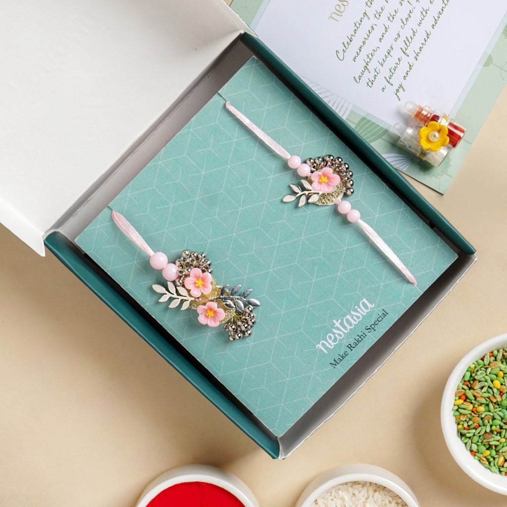 Floral Keepsake Rakhi And Lumba Gift Set Nestasia