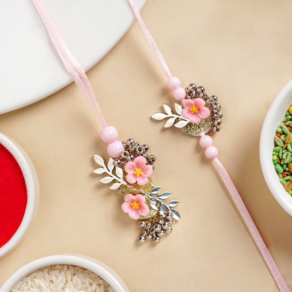Floral Keepsake Rakhi And Lumba Gift Set Nestasia