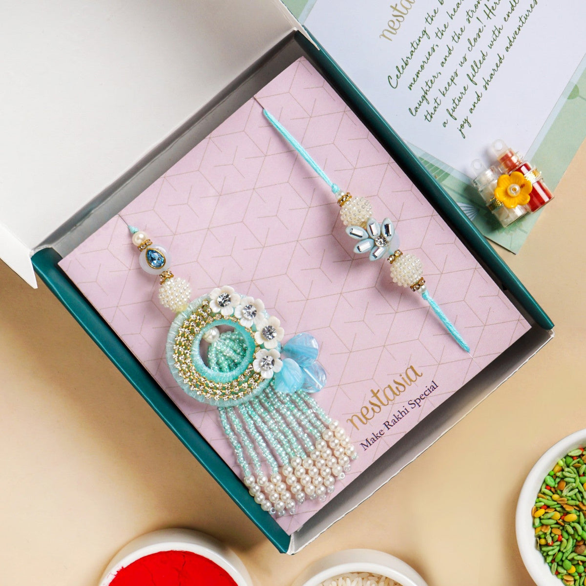 Dainty Luxe Artisan Rakhi Lumba Gift Set Nestasia
