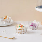 Silver Butterfly Lace Cupcake Wrapper Set of 20 Nestasia