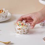 Silver Butterfly Lace Cupcake Wrapper Set of 20 Nestasia