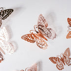Rose Gold Butterfly 3D Wall Stickers Set Of 12 Nestasia