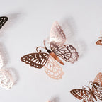 Rose Gold Butterfly 3D Wall Stickers Set Of 12 Nestasia