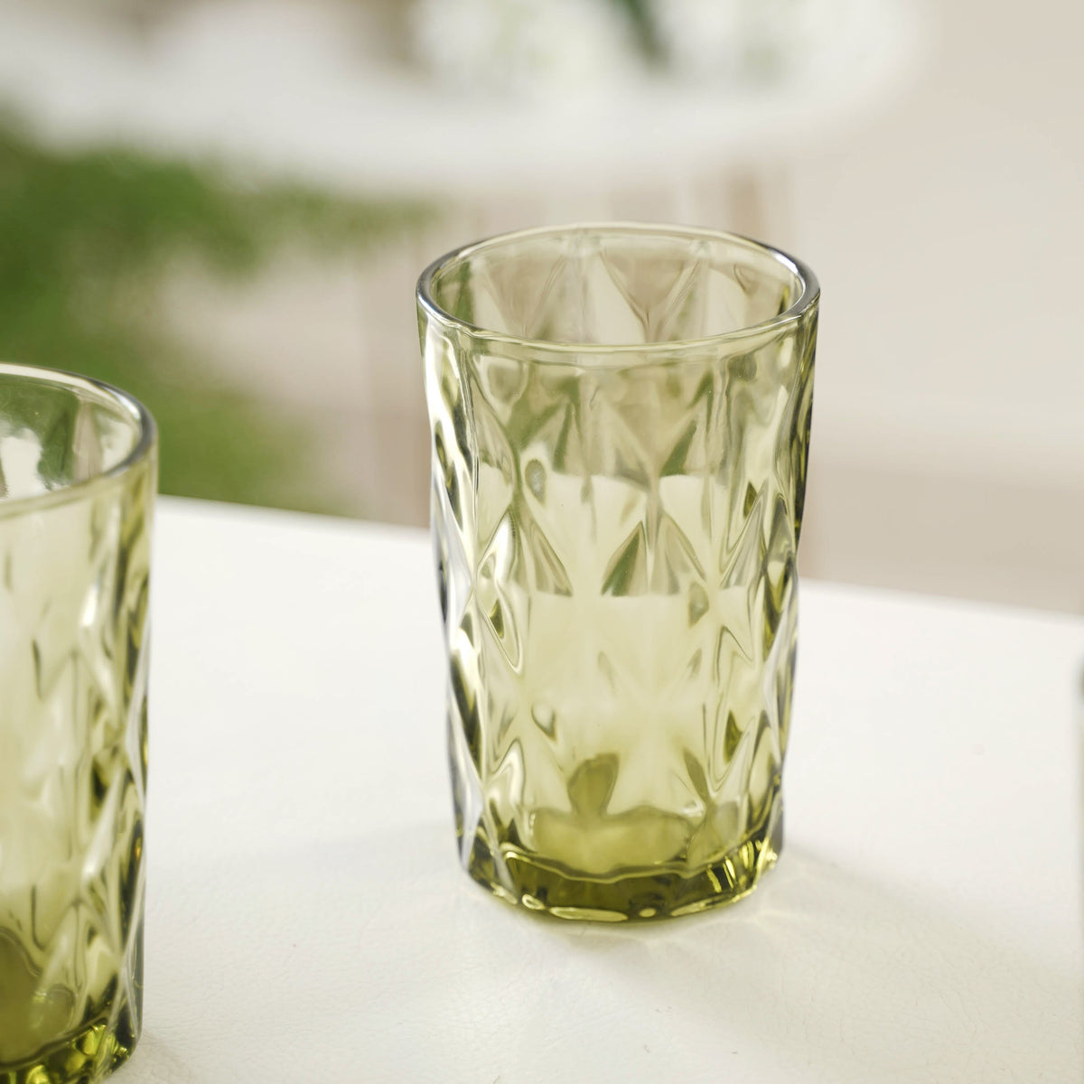 Green Water Tumbler Set of 4 Nestasia
