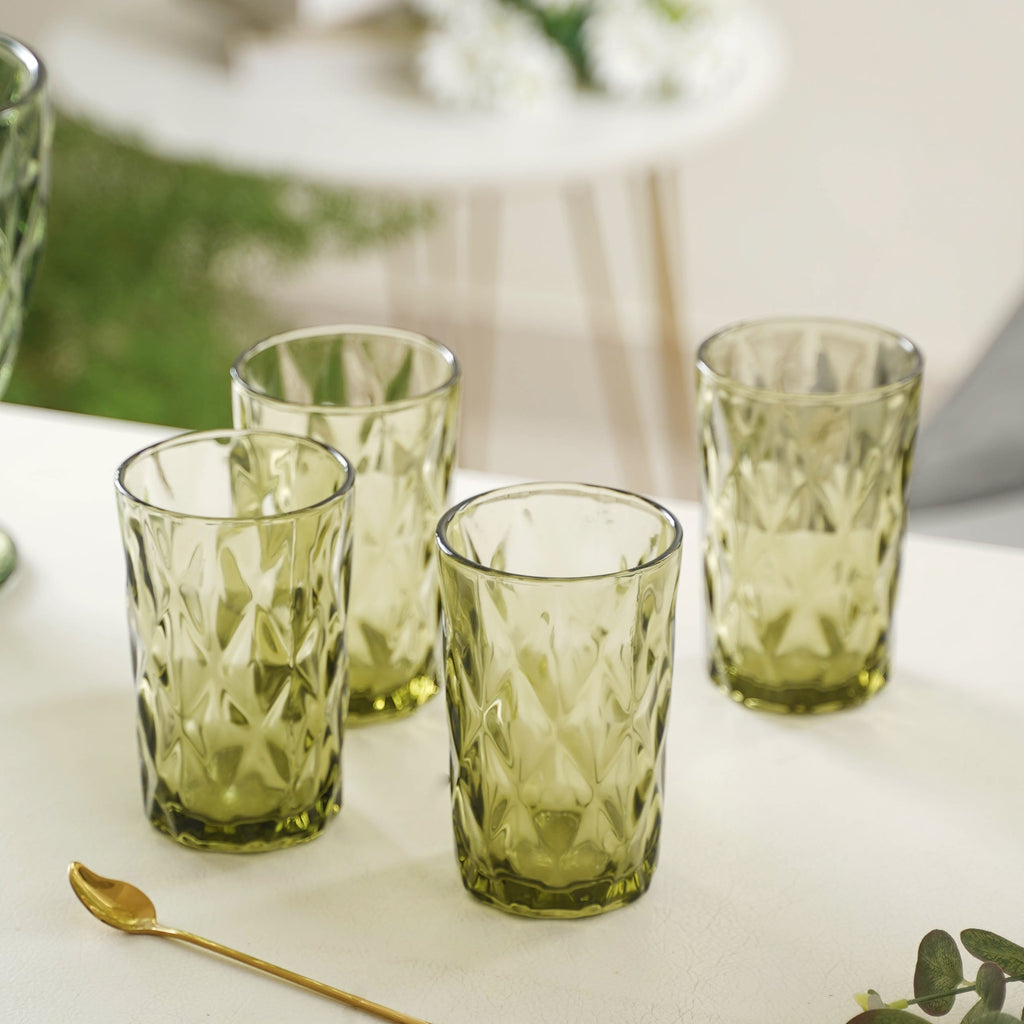 Green Water Tumbler Set of 4 Nestasia