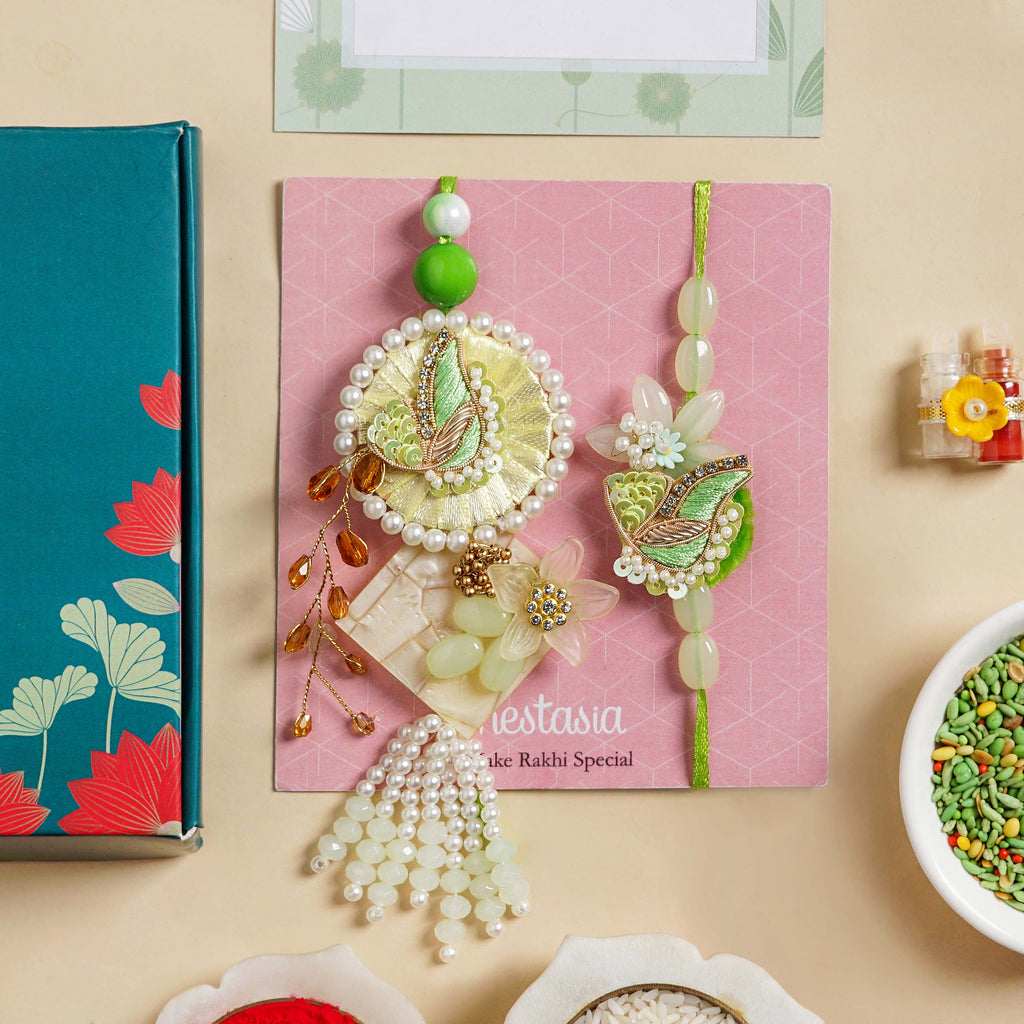 Pearl Meadow Rakhi And Lumba Gift Set Nestasia