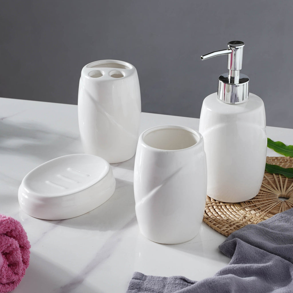 White Ceramic Bath Accessories Nestasia