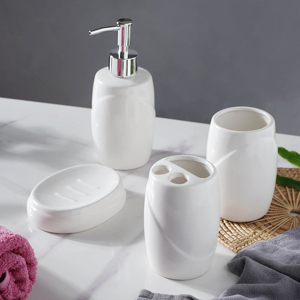 White Ceramic Bath Accessories Nestasia