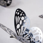 Black Foil Butterfly 3D Wall Stickers Set Of 12 Nestasia