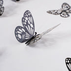 Black Foil Butterfly 3D Wall Stickers Set Of 12 Nestasia