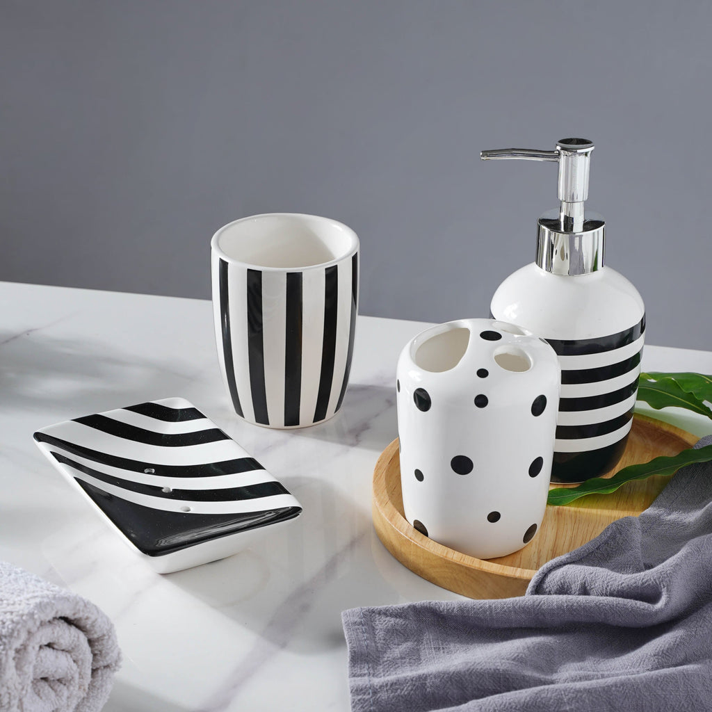 Zebra Stripes Ceramic Bath Set Nestasia
