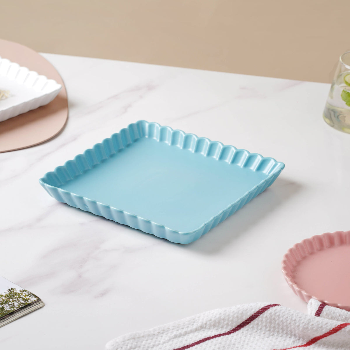 Blue Muffin Square Baking Tray 8 Inch Nestasia