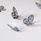 Black Foil Butterfly 3D Wall Stickers Set Of 12 Nestasia