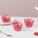 Red Butterfly Lace Cupcake Wrapper Set of 20 Nestasia