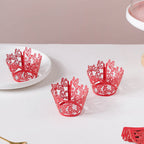 Red Butterfly Lace Cupcake Wrapper Set of 20 Nestasia