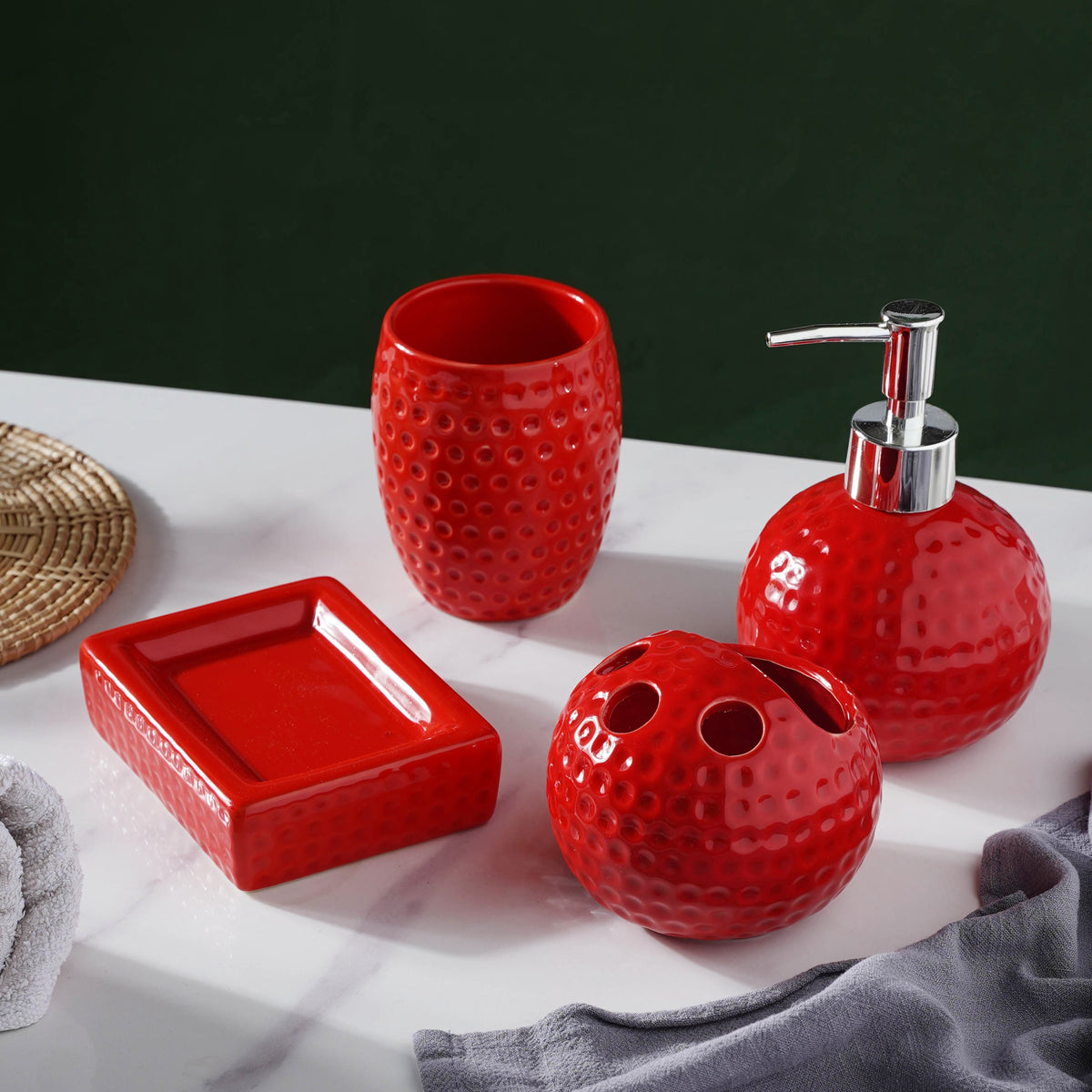 Red Fantasia Bath Set Nestasia