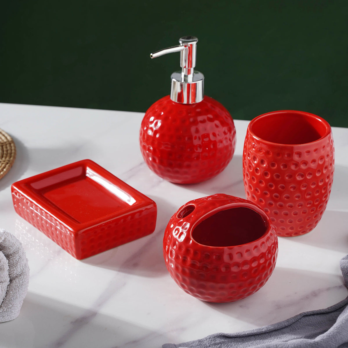 Red Fantasia Bath Set Nestasia