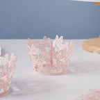 Pink Butterfly Lace Cupcake Wrapper Set of 20 Nestasia