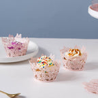 Pink Butterfly Lace Cupcake Wrapper Set of 20 Nestasia