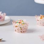Pink Butterfly Lace Cupcake Wrapper Set of 20 Nestasia