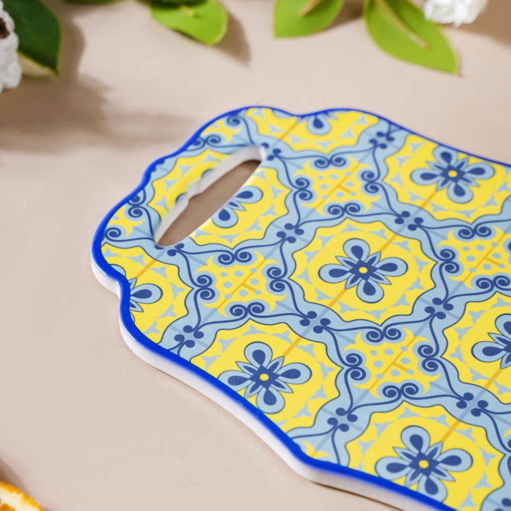 Fiesta Spanish Ceramic Platter Yellow Blue 8 Inch Nestasia