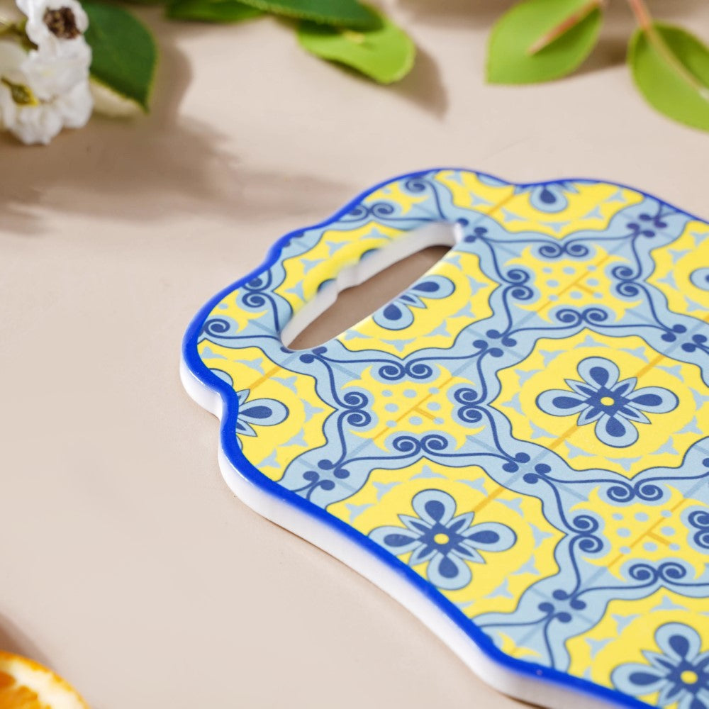 Fiesta Spanish Ceramic Platter Yellow Blue 8 Inch Nestasia