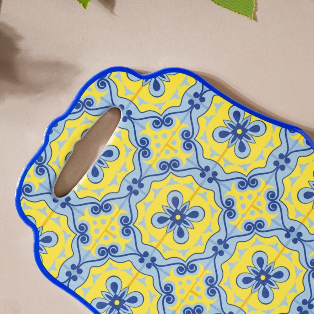 Fiesta Spanish Ceramic Platter Yellow Blue 8 Inch Nestasia