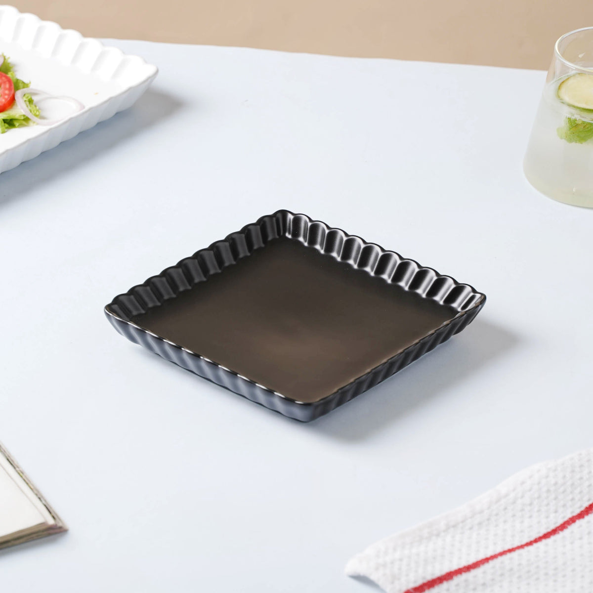 Black Berry Square Snack Dish 6 Inch Nestasia