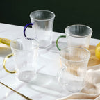 Lined Glass Tea Cup Set Of 2 Nestasia