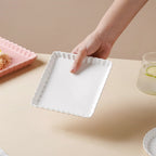 Snow White Square Snack Dish 6 Inch Nestasia