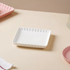Snow White Square Snack Dish 6 Inch Nestasia