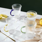Lined Glass Tea Cup Set Of 2 Nestasia
