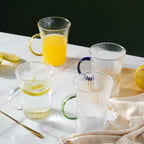 Lined Glass Tea Cup Set Of 2 Nestasia