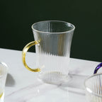 Lined Glass Tea Cup Set Of 2 Nestasia