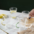 Lined Glass Tea Cup Set Of 2 Nestasia
