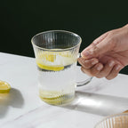 Lined Glass Tea Cup Set Of 2 Nestasia