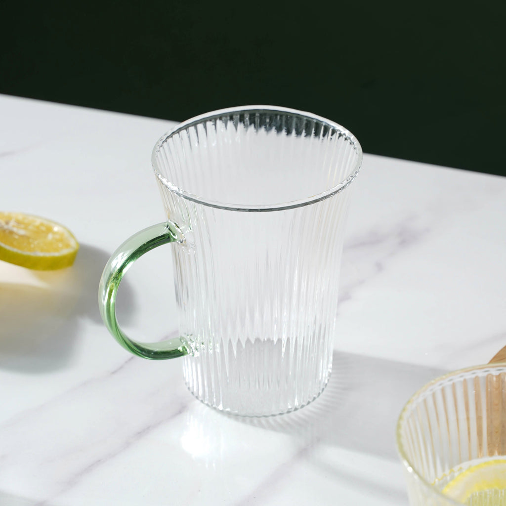 Lined Glass Tea Cup Set Of 2 Nestasia